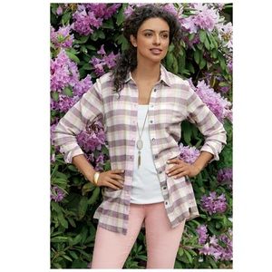 SOFT SURROUNDINGS “Kai” Plaid Shirt (L/14-16)